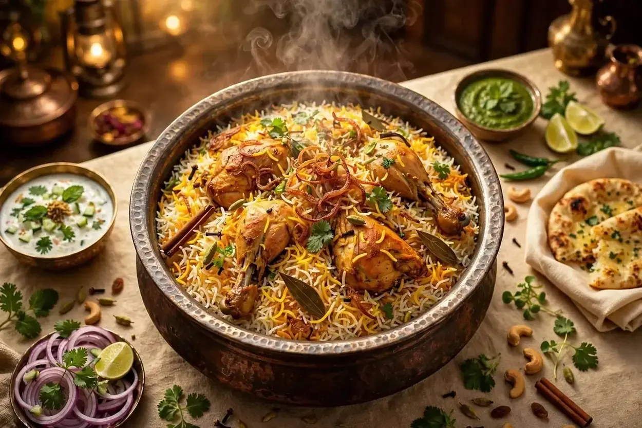 Indian-style biryani with fragrant basmati rice